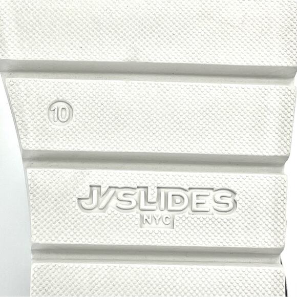 J/Slide NYC Platform Sandal Size 10 Black Shimmery Leather Thong-Toe Slingback - Picture 9 of 16